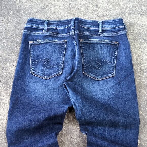 Silver Jeans Womens 32 Blue Pants Avery Skinny Crop Stretch Dark Denim - Picture 4 of 8